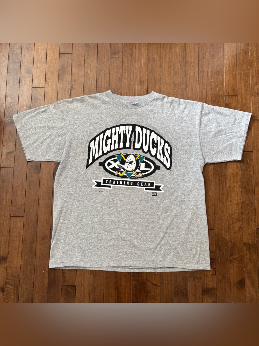 Vintage Anaheim Mighty Ducks Grey T Shirt Size XL 90s Single Stitch NHL Wildwing